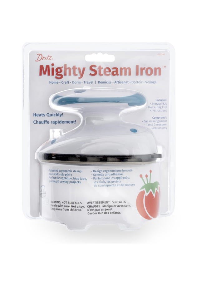 Dritz Notions 653380 Mighty Travel Steam Iron, White - Image 2